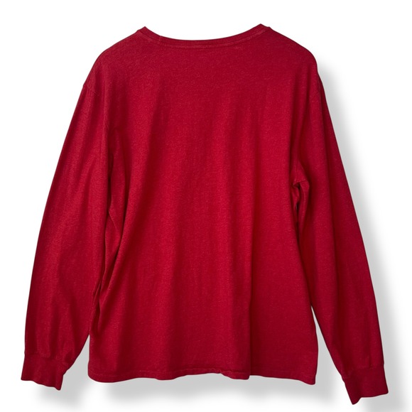Polo Ralph Lauren Men L Long Sleeve Crew Neck T Shirt Red Dark Gray Lot 2 Cotton - Picture 5 of 16